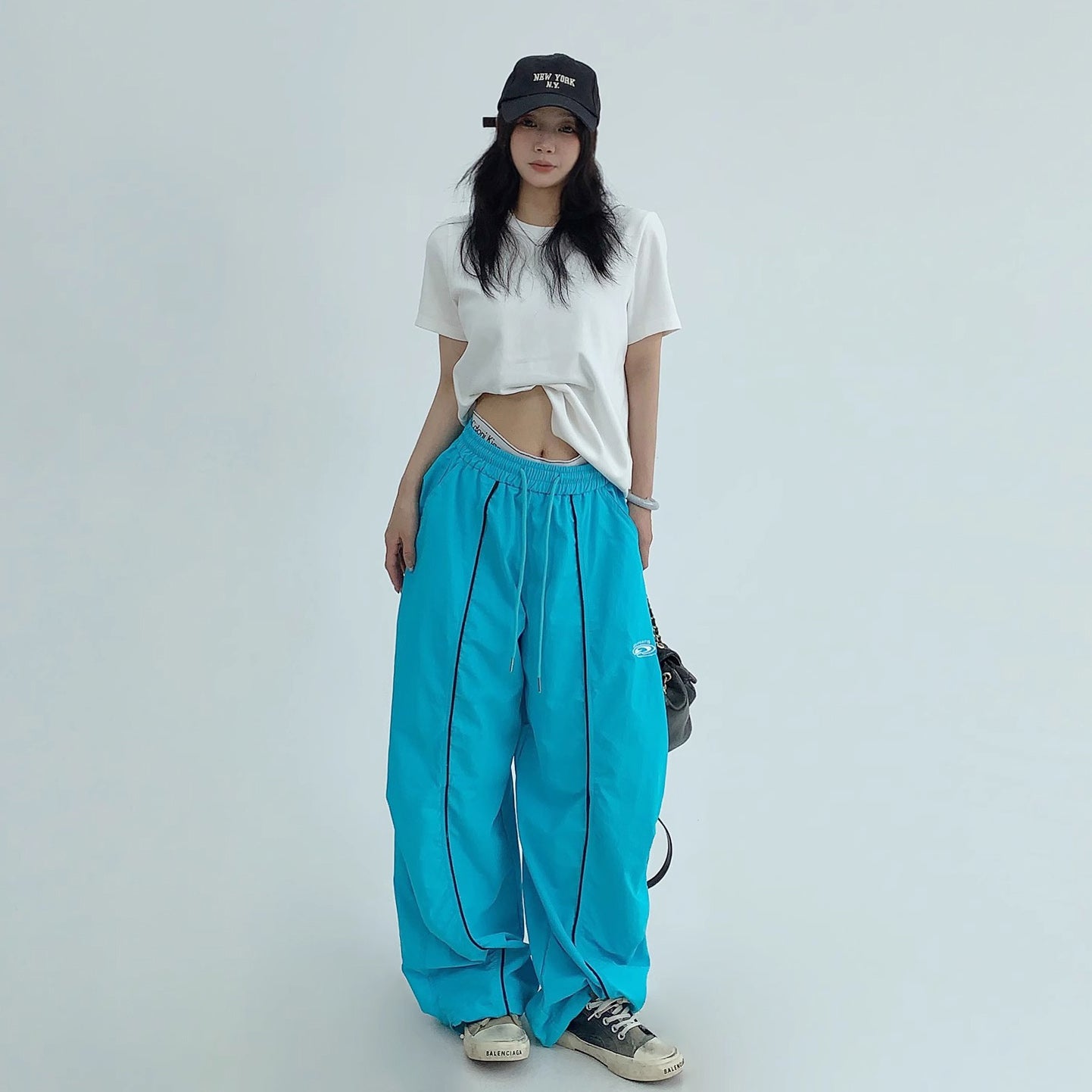 【ボトムス】アメリカン ヴィンテージ風 リラックス 感 ワイド ストレート パンツ【FCシリーズ】