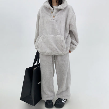 【25SS】【15～20日内発送】【ボトムス】【単品注文】ふわふわ 快適で 暖かい ホームウェア スーツ 上下セット【FCシリーズ】