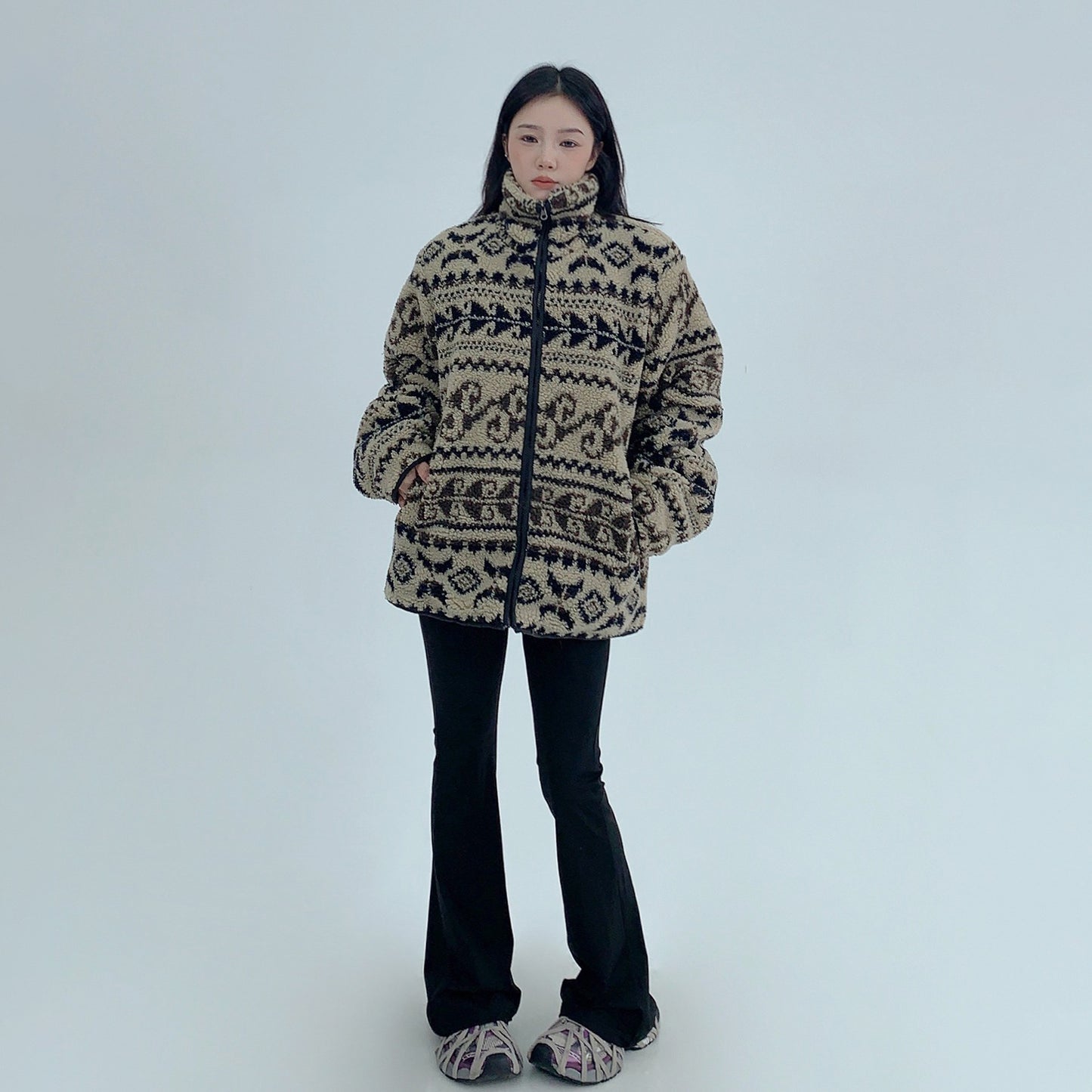 【アウター】冬用 ボア×中綿ジャケット  袖取り外し 2WAY綿入れコート【FCシリーズ】