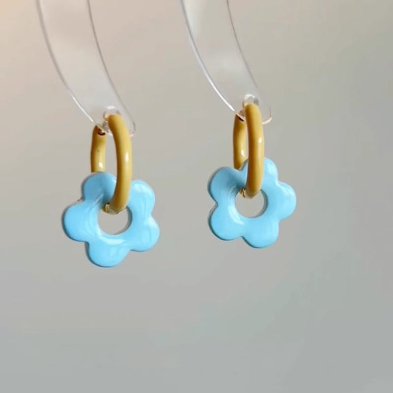 【🎁 B2G1｜先行スタート！】【グッズ】S925シルバー×ドーパミンカラー フラワーピアス｜可愛く甘く華やかに咲く花モチーフ