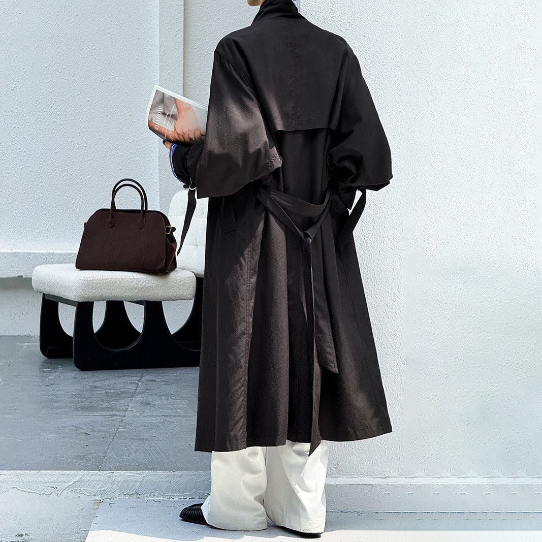 【アウター】春 秋 デザイン風 ゆる感のある ロング丈 トレンチコート 【JZシリーズ】