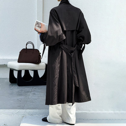 【アウター】春 秋 デザイン風 ゆる感のある ロング丈 トレンチコート 【JZシリーズ】