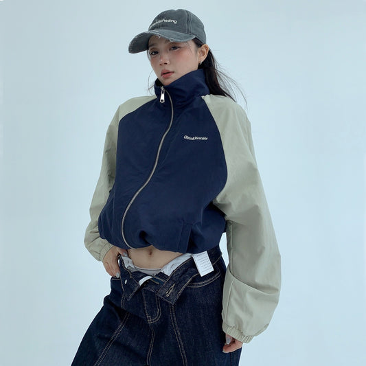 【アウター】春 秋  刺繍 切り替え ストリート ジャケット 【FCシリーズ】