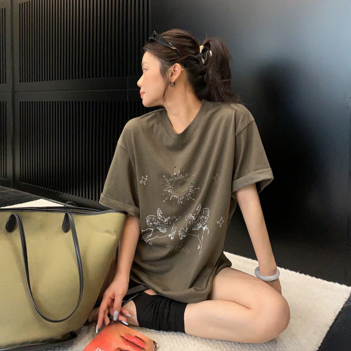 美式復古塗鴉印花T恤｜寬鬆薄款短袖【FC系列】
