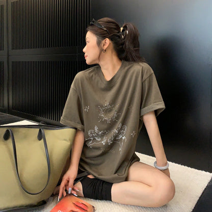 美式復古塗鴉印花T恤｜寬鬆薄款短袖【FC系列】
