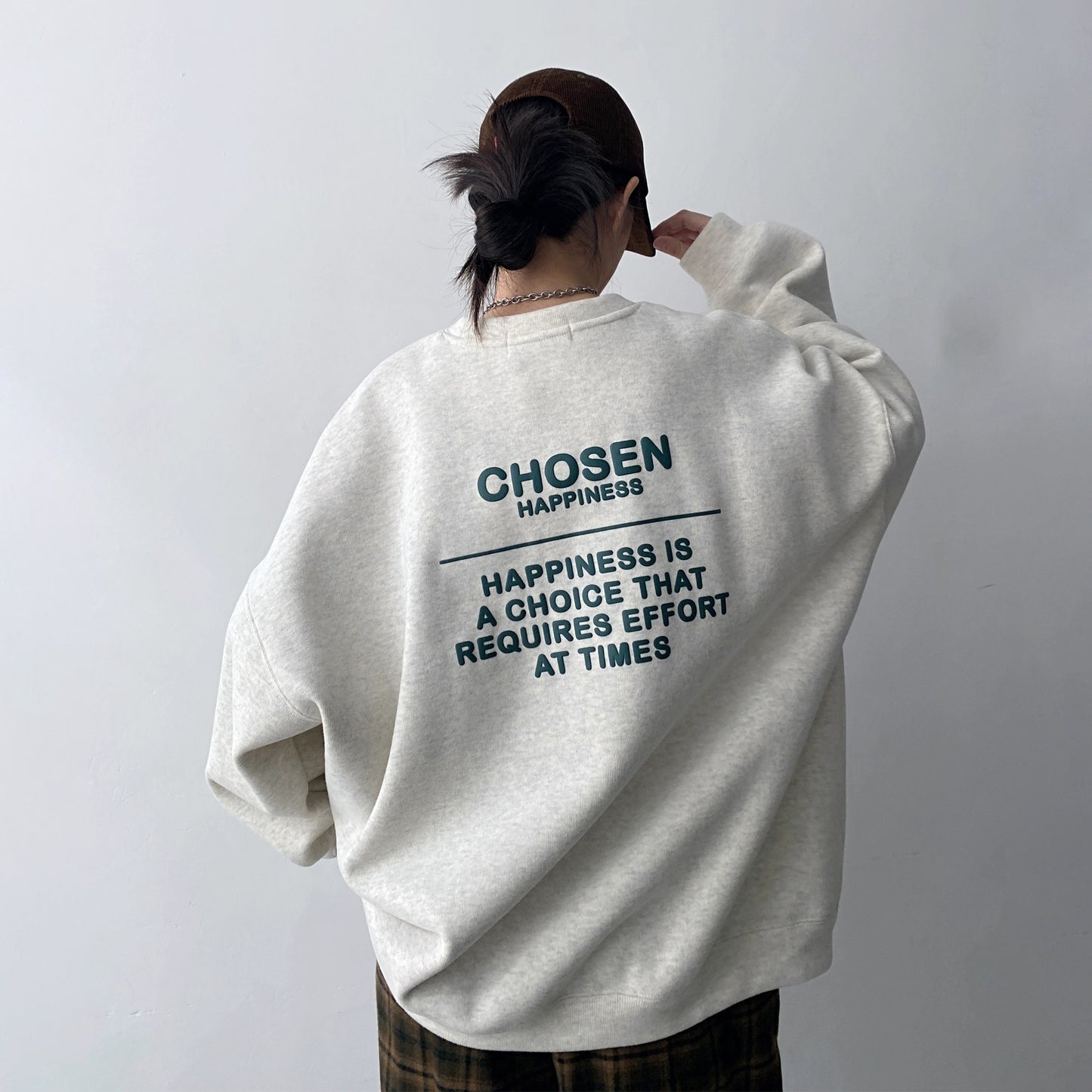 【トップス】立体ロゴデザイン 裏起毛スウェット レディース 秋冬 ゆったり クルーネック プルオーバー パーカー【FCシリーズ】