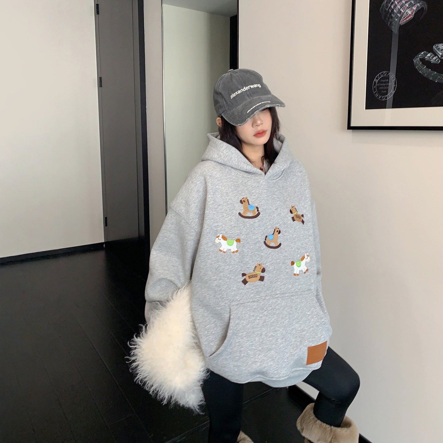 【トップス】 裏起毛 ポニー ポニー フード付き 春 秋 冬 フード付き パーカー 【FCシリーズ】