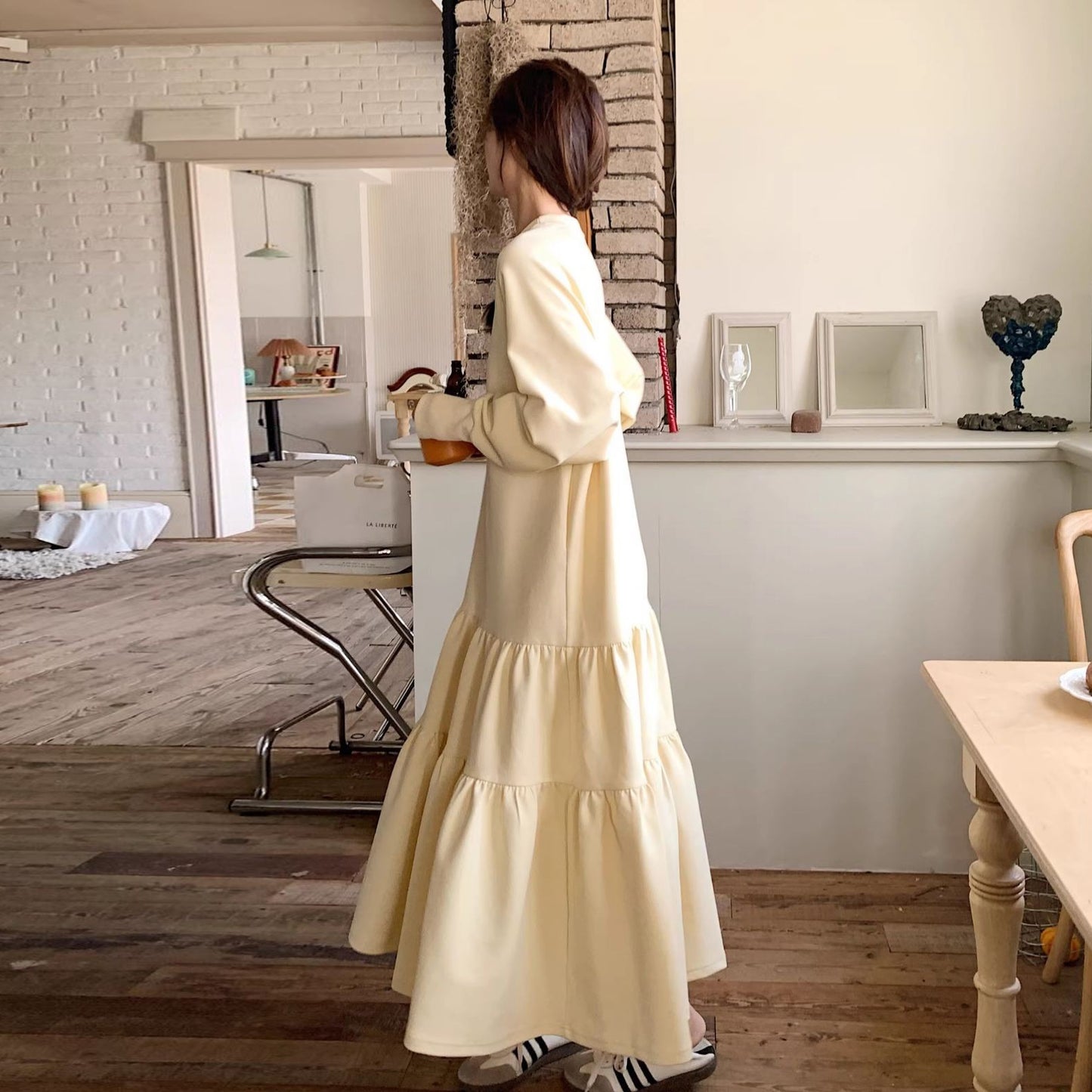 【ワンピース】リラックス感 スウェットワンピース 春秋 個性的 かわいい カジュアルゆったり 長袖ワンピース【JZシリーズ】