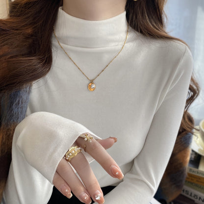 【トップス】🌈12色展開！ハーフタートルネックインナートップス 🏷️超万能 柔らかくて暖かい【JZシリーズ】