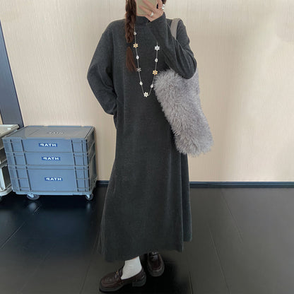 【ワンピース】大人上品ニットワンピース レディース 秋冬新作 ロング丈 ゆったり 着回し 大人カジュアル【JZシリーズ】