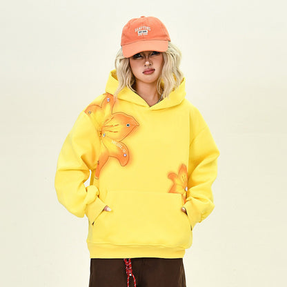 【トップス】花柄 パーカー レディース ゆったり ユニセックス アメリカンストリート レイジースタイル【FCシリーズ】