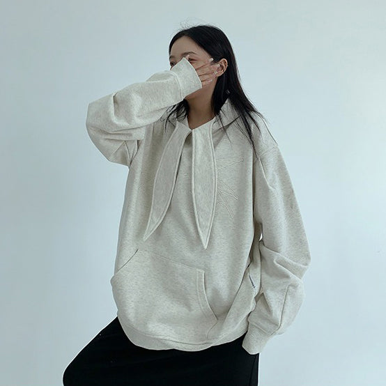 【トップス】✨ヴィンテージ刺繍＆リボンデザイン裏起毛フーディ レディース 秋冬新作【FCシリーズ】