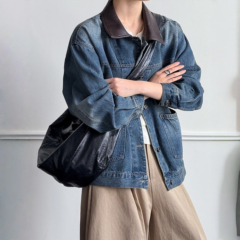 【アウター】春 秋 切り替え ラシャ生地 レトロ ジャケット 【JZシリーズ】