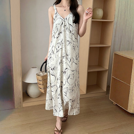 【ワンピース】夏 細見えキャミ 韓国風レトロ  カジュアル ワンピース 【SHシリーズ】