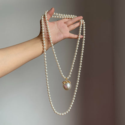 【🎁 B2G1｜先行スタート！】【グッズ】ヴィンテージ風ロングパールネックレス｜軽奢・高級感｜韓国・日本風シンプルエレガントレディースアクセ