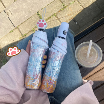 【グッズ】透明猫柄＆肉球プリント 癒し系かわいいキャラクター傘【SHシリーズ】