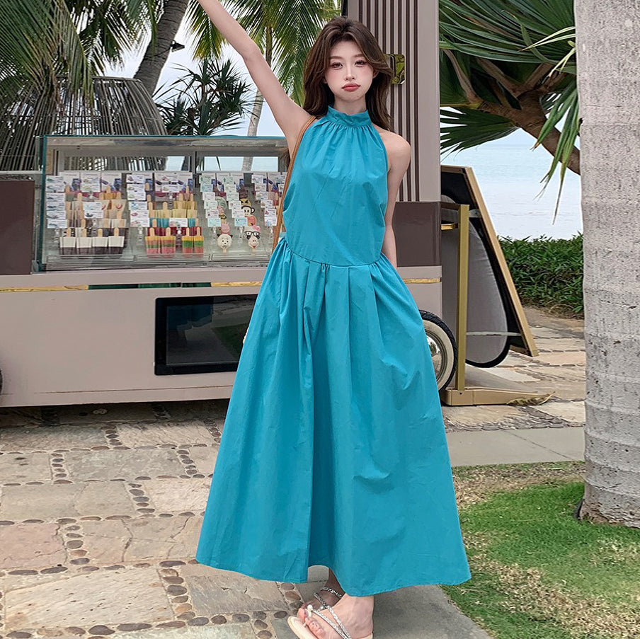 【ワンピース】夏新作 超フェミニンスタイル リゾート感漂う ノースリーブ ワンピース