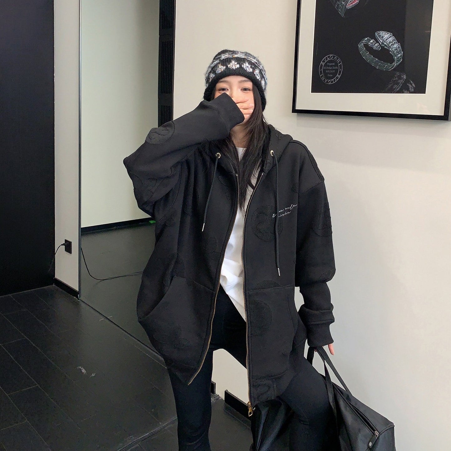 【アウター】フード付き レーザー刺繍 トレンド感 ジャケット 【FCシリーズ】