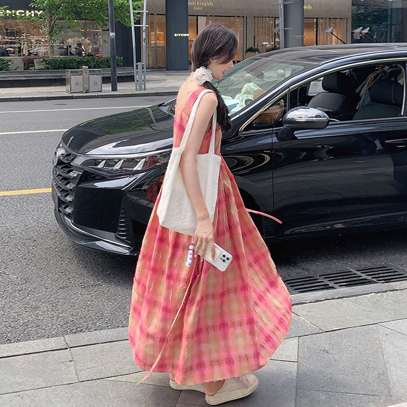 【ワンピース】ドーパミンチェック 夏 トレンド 甘め初恋ガール ノースリーブワンピース【SHシリーズ】