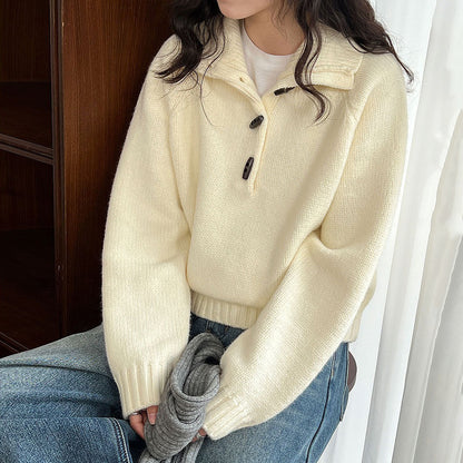 【トップス】韓国風 レトロ ハイネック ニット セーター 厚手 ゆったり 冬 新作 レディース【JZシリーズ】