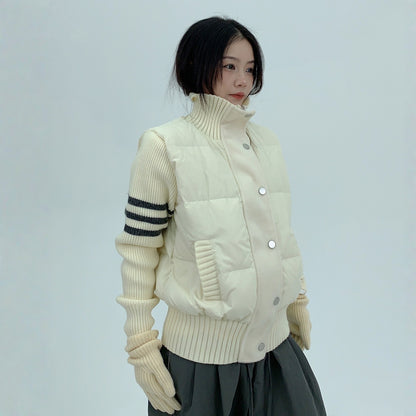 【アウター】春 秋 冬 切り替え スタンドカラー ダウンジャケット 【FCシリーズ】