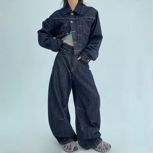 【セットアップ】【単品注文】アメリカン デニムジャケット + デニムパンツ 上下セット 【FCシリーズ】