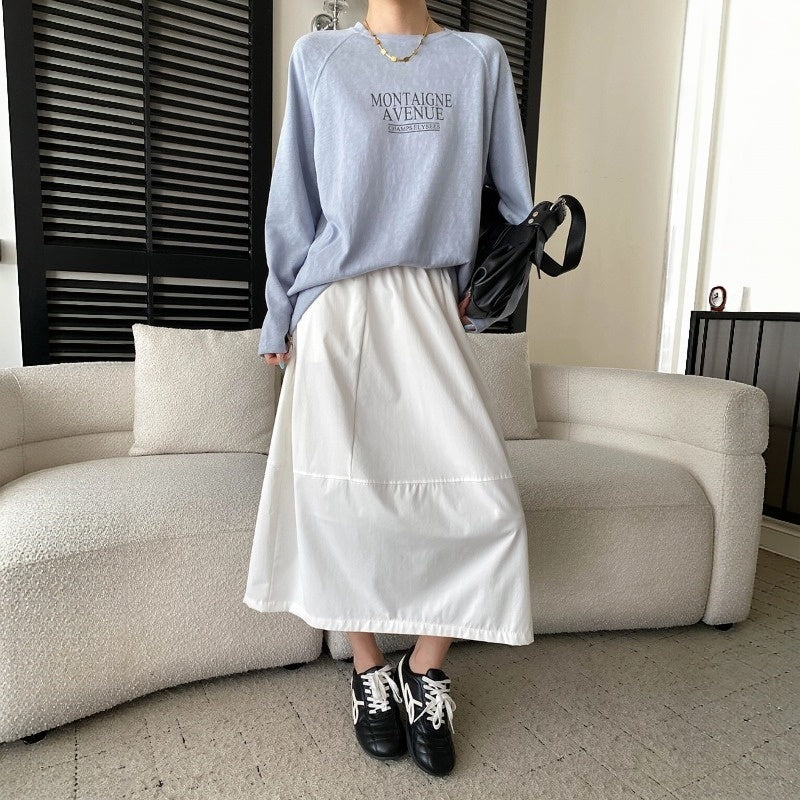 【トップス】リラックス感 ロゴプリント クルーネック 長袖Tシャツ 【JZシリーズ】