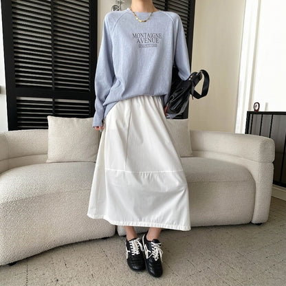 【トップス】リラックス感 ロゴプリント クルーネック 長袖Tシャツ 【JZシリーズ】