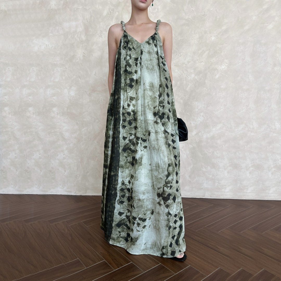 【ワンピース】夏 花柄 ニュアンス染め ニュアンス染め ノースリーブ ワンピース 【SHシリーズ】