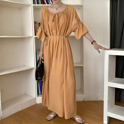 【ワンピース】夏 エレガント プラスサイズ 前後着用可能 半袖ワンピース