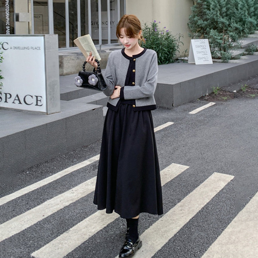 2点セット！【セットアップ】ニットセットワンピース レディース 春秋 高級感コーデ 2点セット 韓国風 おしゃれ トレンド【JZシリーズ】