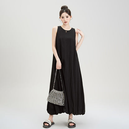 【ワンピース】夏新作 フレンチエレガンス ゆったりシルエット ノースリーブキャミ バルーンワンピース【JZシリーズ】