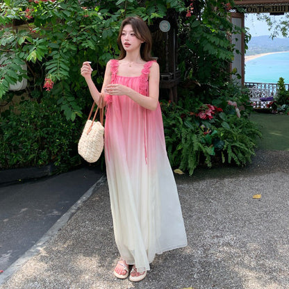 【ワンピース】フレンチリゾートロマンティック ノースリーブワンピース 夏 エレガントデザイン【SHシリーズ】