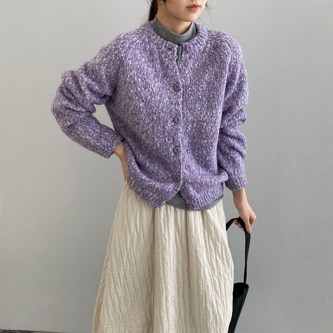 【アウター】ふんわり シンプル上品 可愛いニット ジャケット【JZシリーズ】