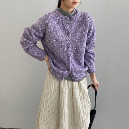 【アウター】ふんわり シンプル上品 可愛いニット ジャケット【JZシリーズ】