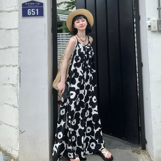 【ボトムス】トレンドレトロ オーバーサイズ 大きな花びら柄 オールインワン【SHシリーズ】