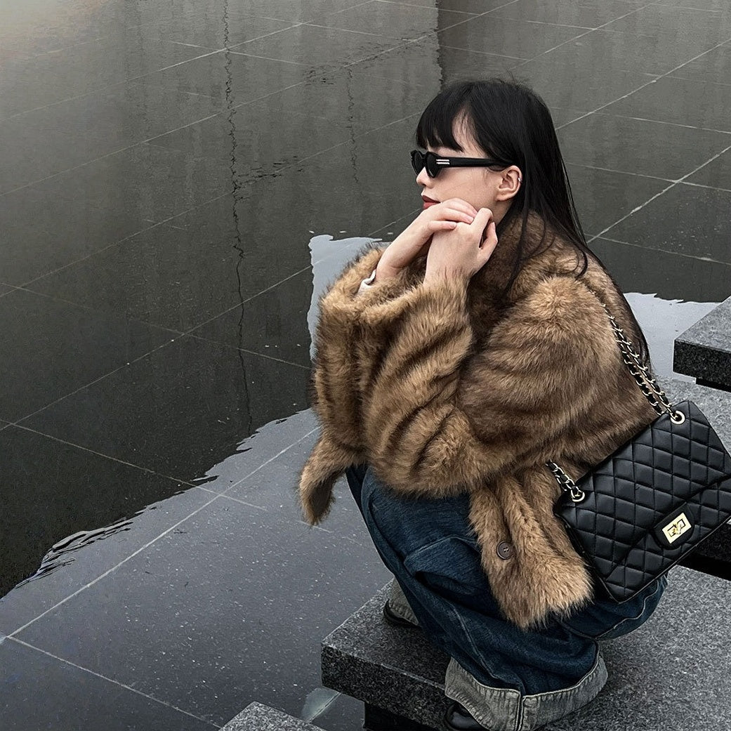 【アウター】春 秋 冬 フェイクファー フェイクミンク ショート丈 ジャケット 【JZシリーズ】