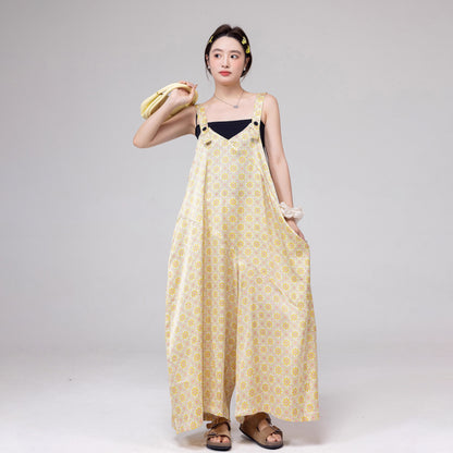 【ボトムス】夏にぴったりの涼しげ ゆったりカジュアル オーバーサイズオールインワン【SHシリーズ】