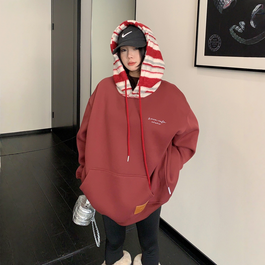 【トップス】切り替え 春 秋 冬 裏起毛 フード付き パーカー【FCシリーズ】