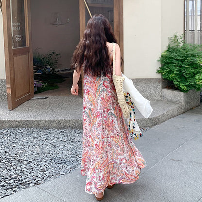 2点セット！【セットアップ】ボヘミアンレース刺繍シアーカーデ＋花柄ノースリーブワンピース レイヤード風上下セット【SHシリーズ】