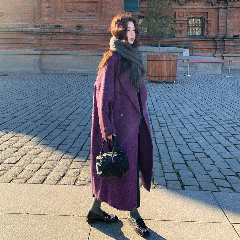 【アウター】上質感◎ ダブルフェイスウールコート レディース 秋冬 ロング丈 韓国風【JZシリーズ】