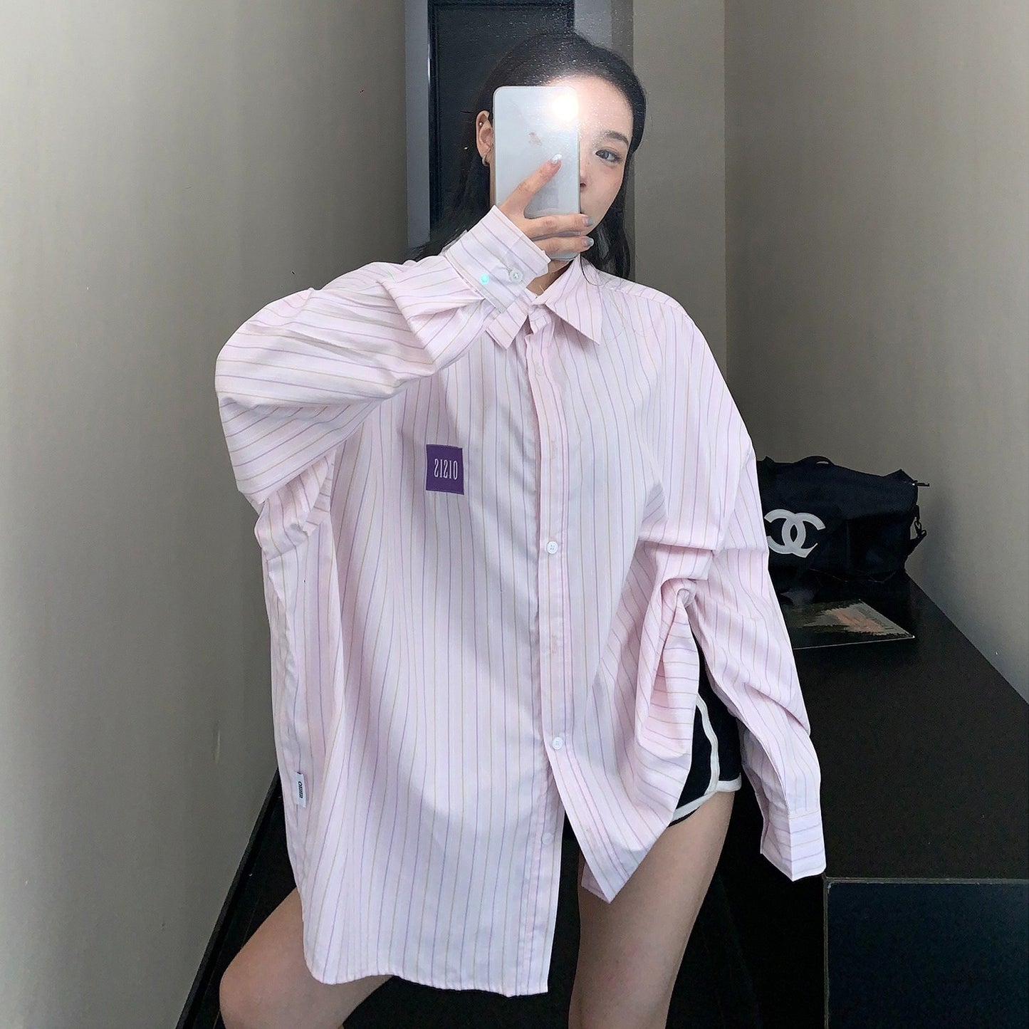 【トップス】春 秋 冬 高級感 ストライプ 長袖 シャツ 【FCシリーズ】