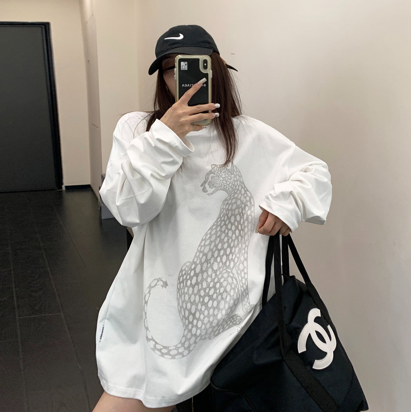 【トップス】アメリカンレトロプリントロンT レディース オーバーサイズ リラックス 秋コーデ 長袖Tシャツ【FCシリーズ】