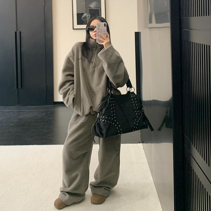 【セットアップ】フリース 厚手 春 秋 冬 トップス + パンツ 2点上下セット 【FCシリーズ】