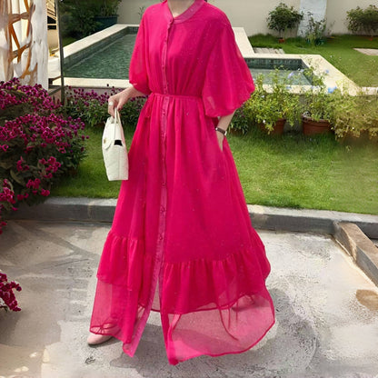 全10色【ワンピース】高品質＆体型カバー◎ ゆったりシルエット 半袖ワンピース 大きいサイズ レディース