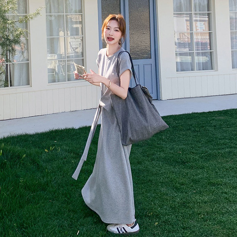 【ワンピース】甘めで若見え 半袖ワンピース レディース 夏 フレンチ風 気品あるロングドレス【JZシリーズ】