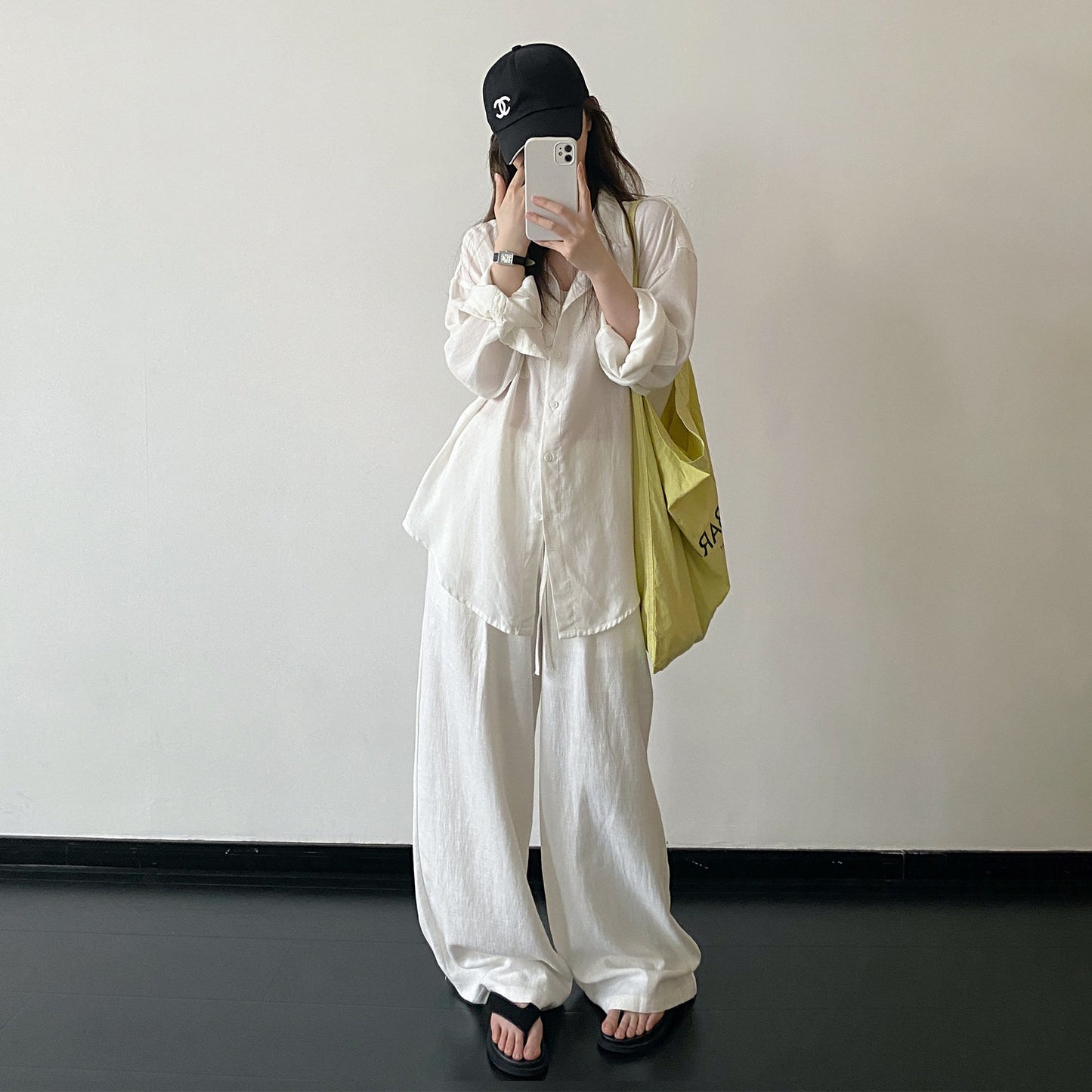 【セットアップ】【単品注文】リネンシャツ + パンツ 上下セット 春夏 ゆったり ルーズフィット レトロ カジュアル きれいめ リラックスコーデ【FCシリーズ】