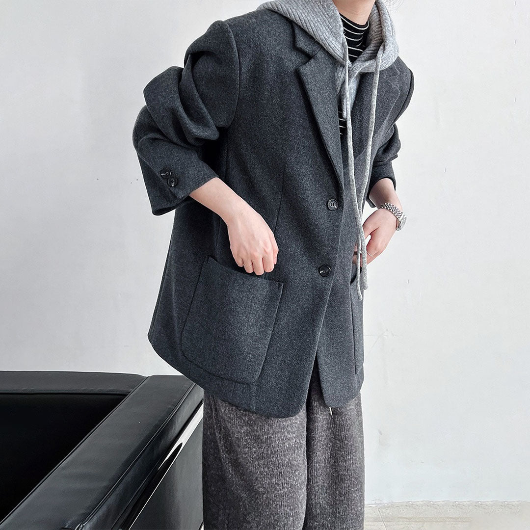 【24AW】【アウター】韓国風 秋冬 50%ウール 高級感 スーツジャケット【SNシリーズ】