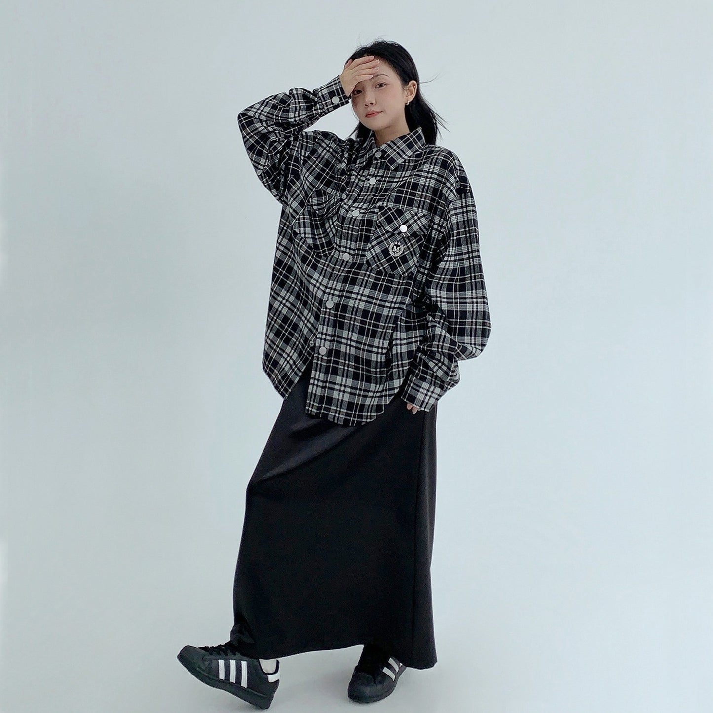 【トップス】春 秋 冬 リラックス感  チェック 長袖 シャツ 【FCシリーズ】