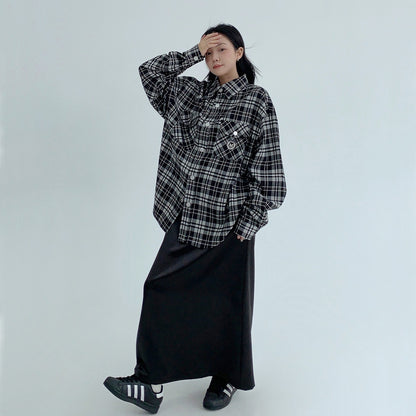 【トップス】春 秋 冬 リラックス感  チェック 長袖 シャツ 【FCシリーズ】